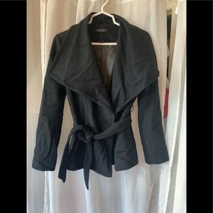 Black wool car coat